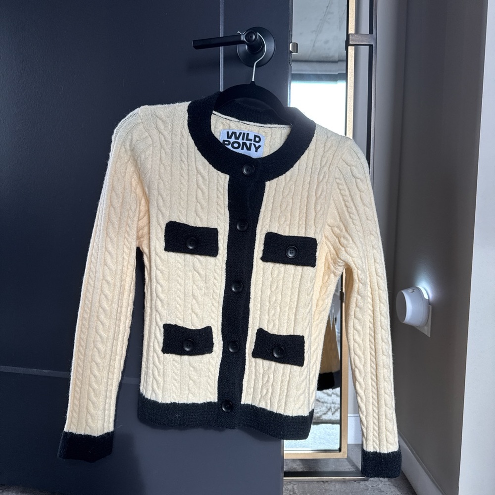 Wild Pony Cream and Black Cardigan